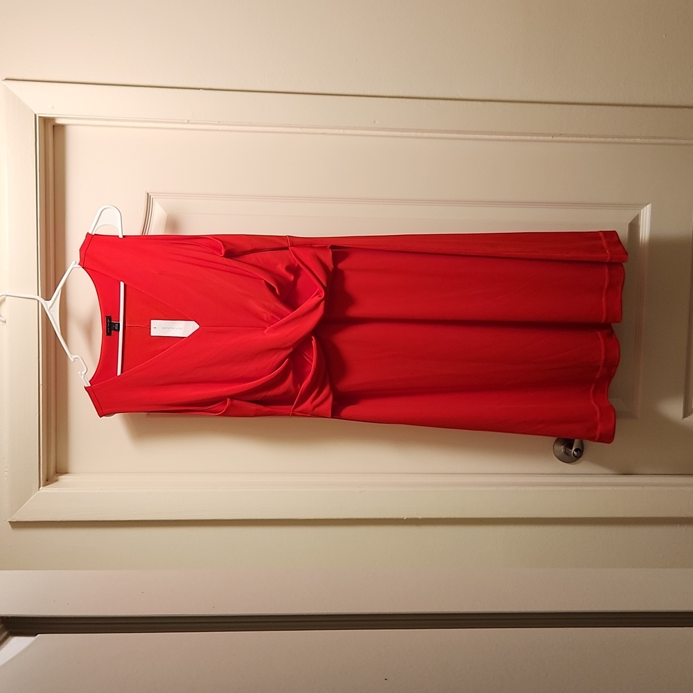 NWT Ann Taylor Red Sleeveless Dress Sz L
